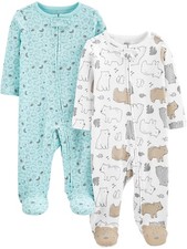 Baby 2-way Zip Cotton Footed Sleep and Play