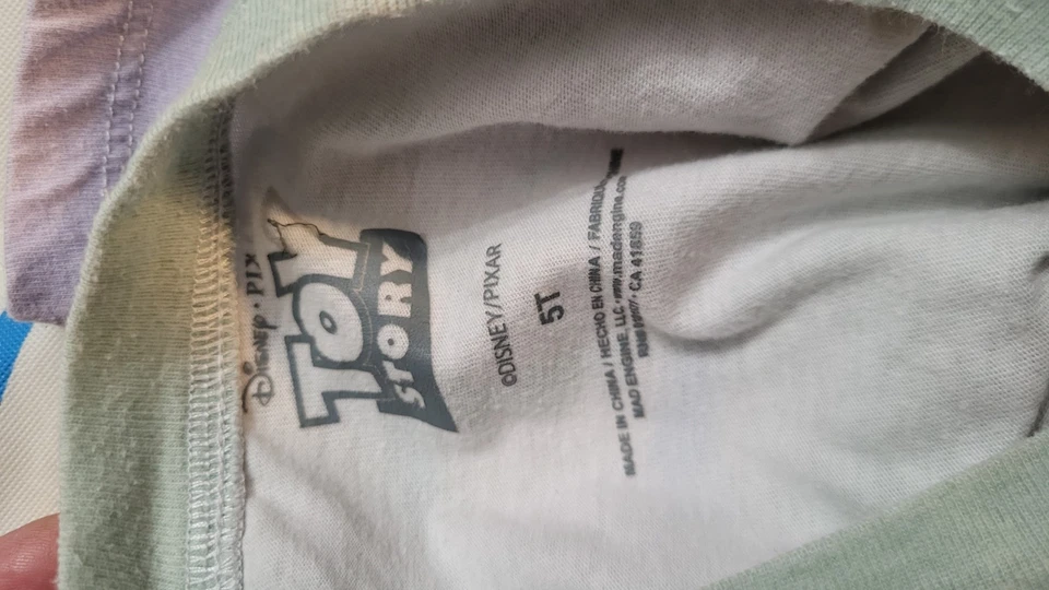 Toy Story Buzz Lightyear Kids Tshirts Lot Size 5T  Tie Dye And Blue Short Sleeve - Image 3 of 4