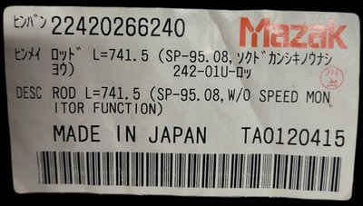 Majiko6562ページ mazak draw bar 22420266240 | eBay