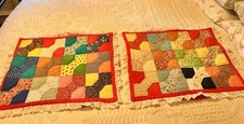 Set Of Two Standard Size Cottage Core Quilted Pillow Shams Excellent