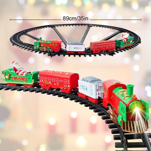 Trenino per Albero di Natale Treno con Supporto per Centro Albero con Luci Suoni - Foto 5 di 8
