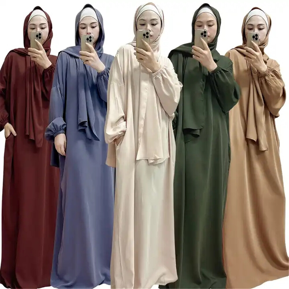 Muslim Women Hijab Turban Turkey Abaya Kaftan Long Dress Prayer Khimar  Burka New