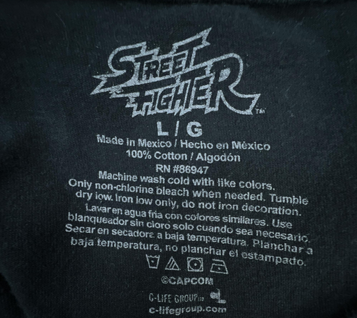 Street Fighter RYU Maglietta Stampa Grafica Uomo Grande Nera Capcom Tee - Foto 5 di 9