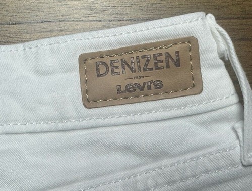 Denizen From Levis Modern Crop Cuffed Women's White Denim Jeans Sz 2-W26 - Imagen 8 de 11