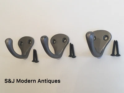 SJMA Appendiabiti singolo ferro antico moderno classico vintage nero grigio cappelliera set 3