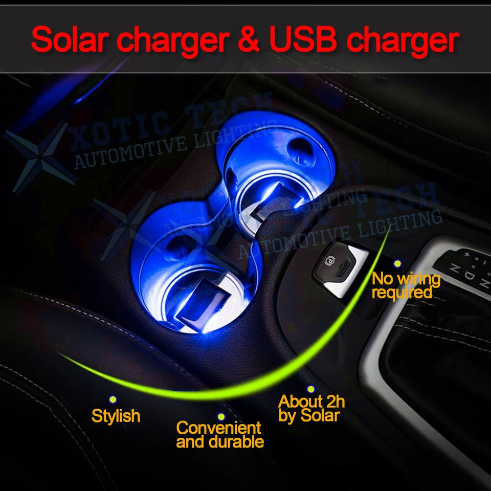 Portavasos LED almohadilla inferior posavasos alfombrilla luces de atmósfera para Chevrolet Silverado Foto 3 de 4