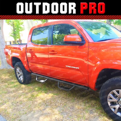 2007 -2023 Fit Toyota Tacoma Double Cab Nerf Bars Step Drop matte Running Board