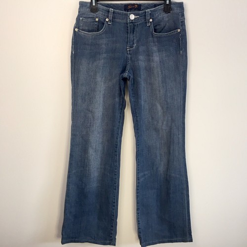 Seven 7 Flare Women’s Medium Wash Blue Jeans 29x28 - Picture 3 of 8