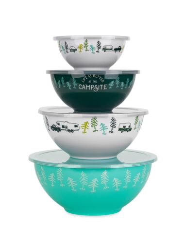 Camco 53451 Life Is Better At The Campsite Melamine Nesting Bowls Set LIBATC