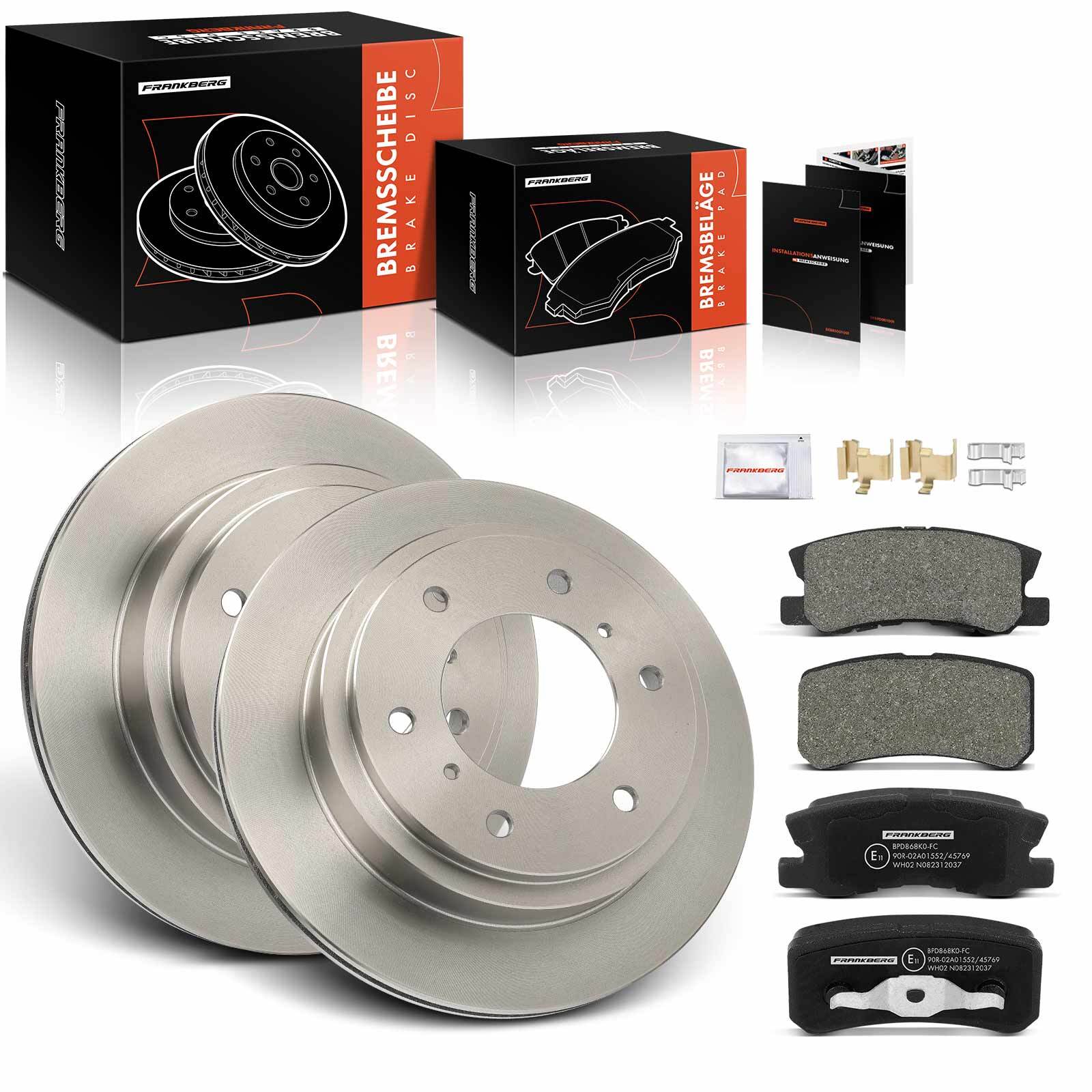 FRANKBERG Rear 300mm Brake Discs & Brake Pads for Mitsubishi Pajero/Shogun New