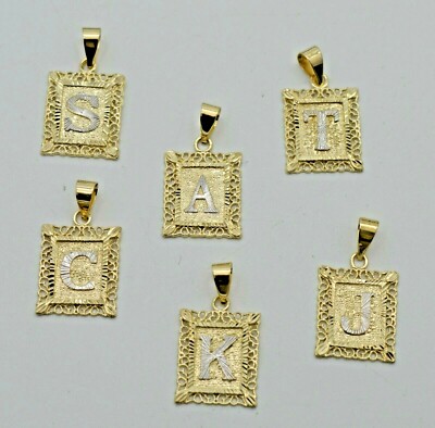 Initial Charm Gold Square Initial Charm Gold Square