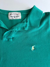 Vintage Polo Ralph Lauren Shirt Men's Size Medium USA Made Short Sleeve Green