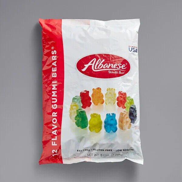 Albanese World's Best 12 Flavor Gummi Bears, 5lbs of Candy