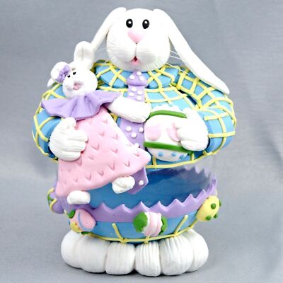 Easter Bunny Collectible 7'' Glass Floppy Ear Rabbit Decoration Figurine Holiday