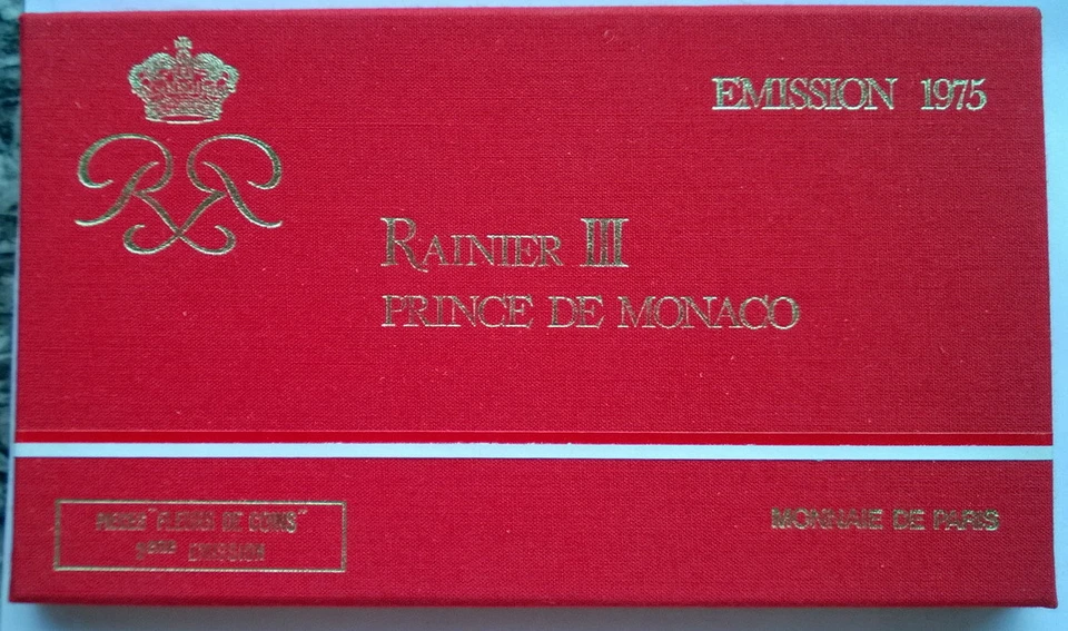 Monaco 1975 Rainier III Mint Set of 7 Coins,With Silver Coin,Rare! - Image 2 of 3