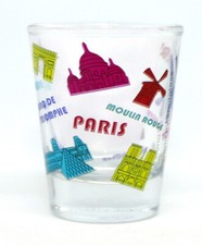 PARÍS FRANCIA COLOR PUNTOS DE REFERENCIA COLLAGE VIDRIO CHUPITO VASO
