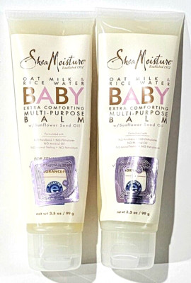2 Pack Shea Moisture Oat Milk & Rice Water Baby Balm 3.5oz
