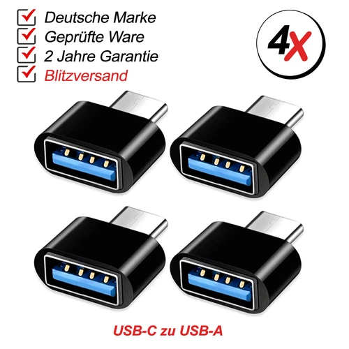 4x USB C auf USB A Adapter OTG -USB Stick Laptop Samsung Xiaomi MacBook Buchse