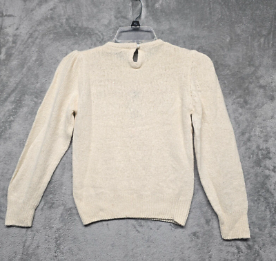 Vintage De Rotchild Sweater Girls L XL Cream Silk Angora Lambswool