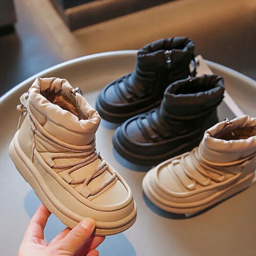 Baby Boots Casual Girls Boys Plush Warm Shoes Soft Bottom Kids Sneaker Children - Afbeelding 1 van 15