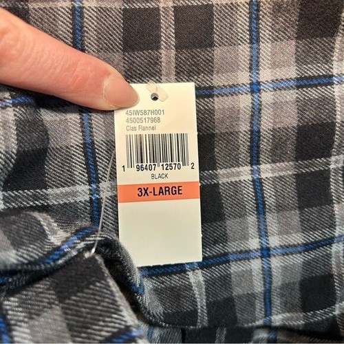 Nuova camicia IZOD uomo grigia blu a quadri cotone manica lunga con bottoni, 3XLT nuova con etichette - Foto 7 di 11