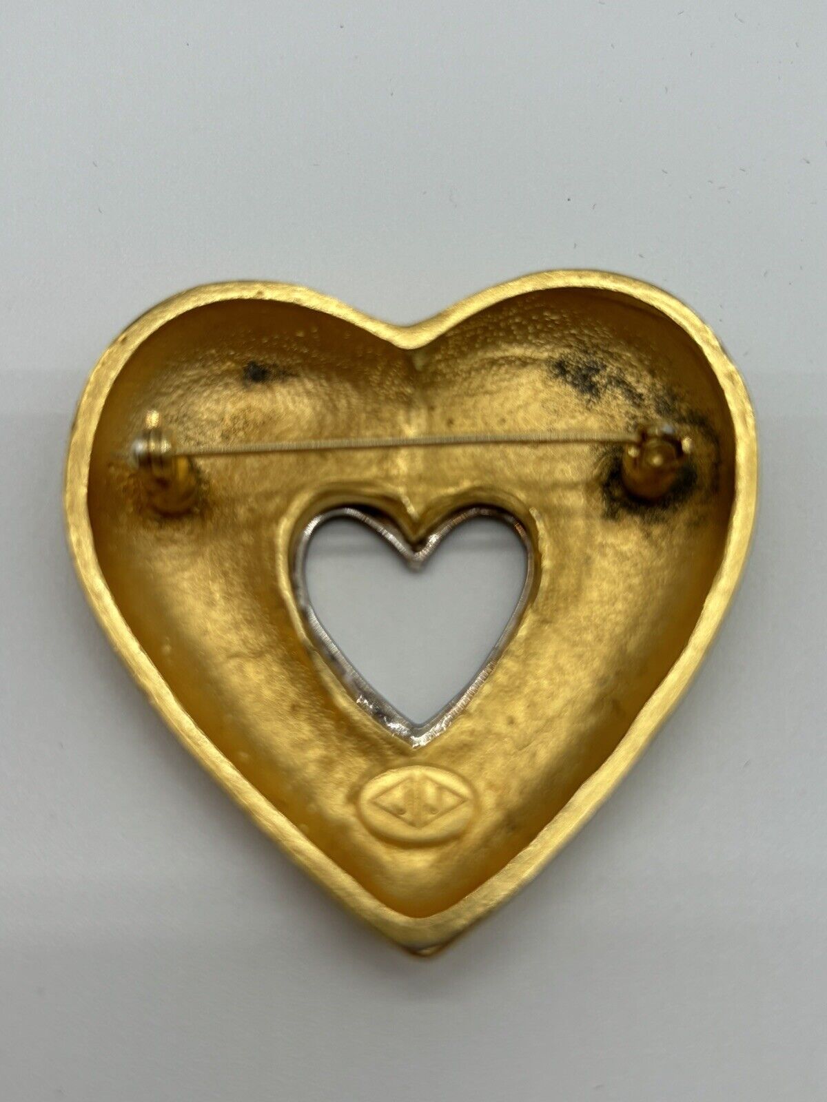 Vintage Jonette Jewelry Heart Rhinestone Brooch P… - image 2
