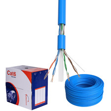 Plenum CAT6 1000FT UTP CMP Solid 23 AWG Network Ethernet Cable 550MHz LAN BLUE