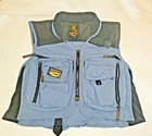 BROWNING FLY FISHING VEST sz M Medium TONS OF POCKETS Blue w Stretch Panels