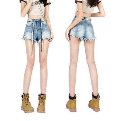 heiße Mädchen Mini Shorts dünn mit Taillengürtel Frühling/Sommer Jeanshose für Damen