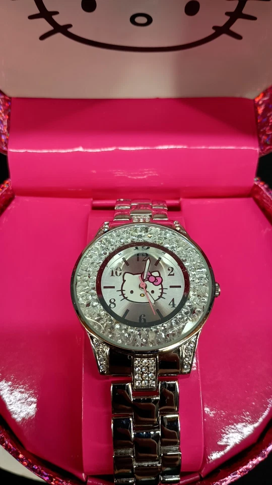 2012 MZberger Hello Kitty Womens Wristwatch NIB W/ Tags And Papers Silvertone  - Image 3 of 4