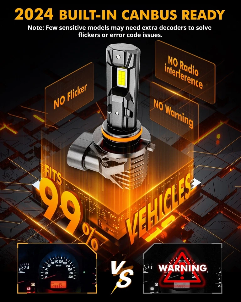 Светодиодные лампы для фар Chevy Silverado Tahoe C/K 1500 2500 1994-1998 9005 9006 - Изображение 4 из 4