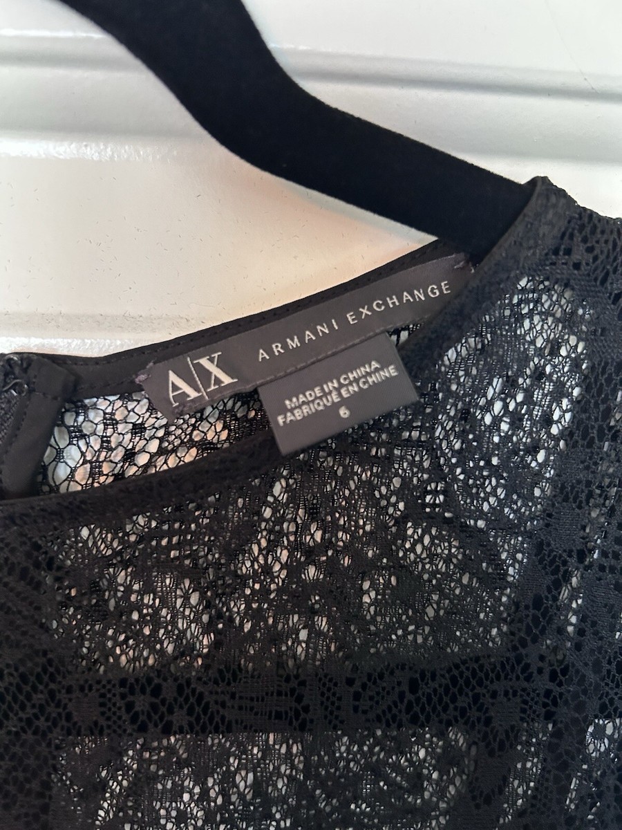 Armani Exchange Black Lace and Silk Mini Dress SZ 6 New Condition NWOT |  eBay