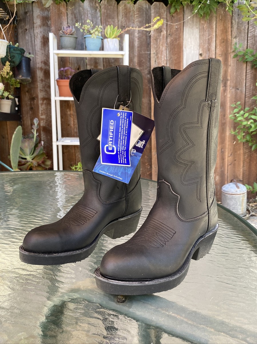 Durango FR200 Safety Boots Black Steel Toe Work Men 10.5 D DURANGO FR200 SAFETY TOE BLACK 12” COWBOY WORK BOOTS MEN main image 3