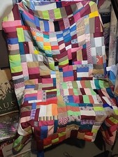 Patchwork Quilt Handmade Colorful All Different Fun Designs Patterns 46x70