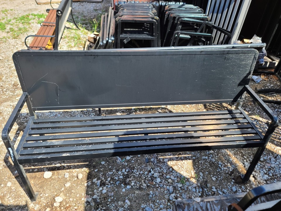 Used Matte Black Metal Outdoor or Indoor Bench eBay