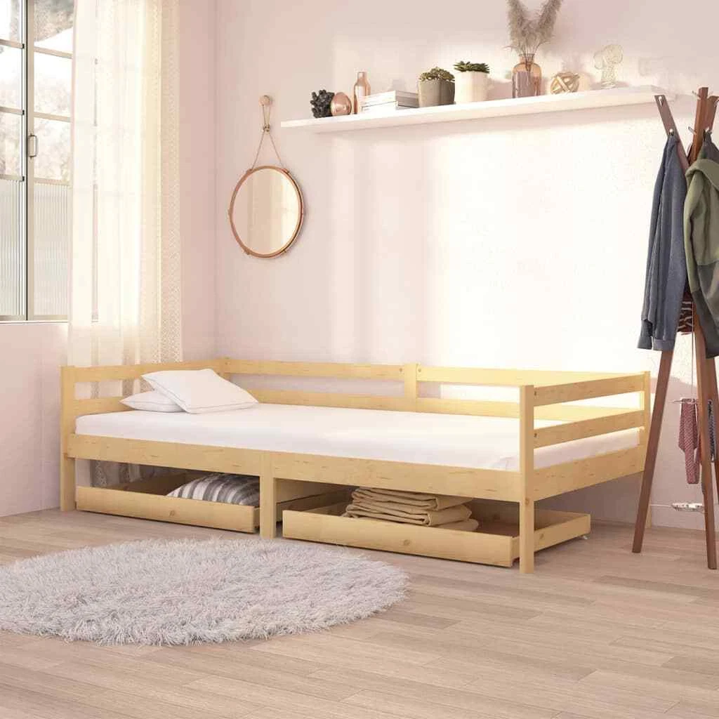 Ikea wooden shop bed with drawers