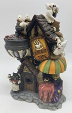 Spooky Hollow Halloween 1999 Lighted Porcelain Midnight Cafe 8 X 5