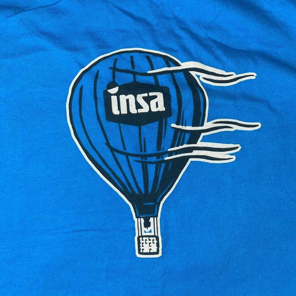 INSA Cannabis Shirt Hot Air Balloon Graphic Blue Size Large - Image 2 of 3