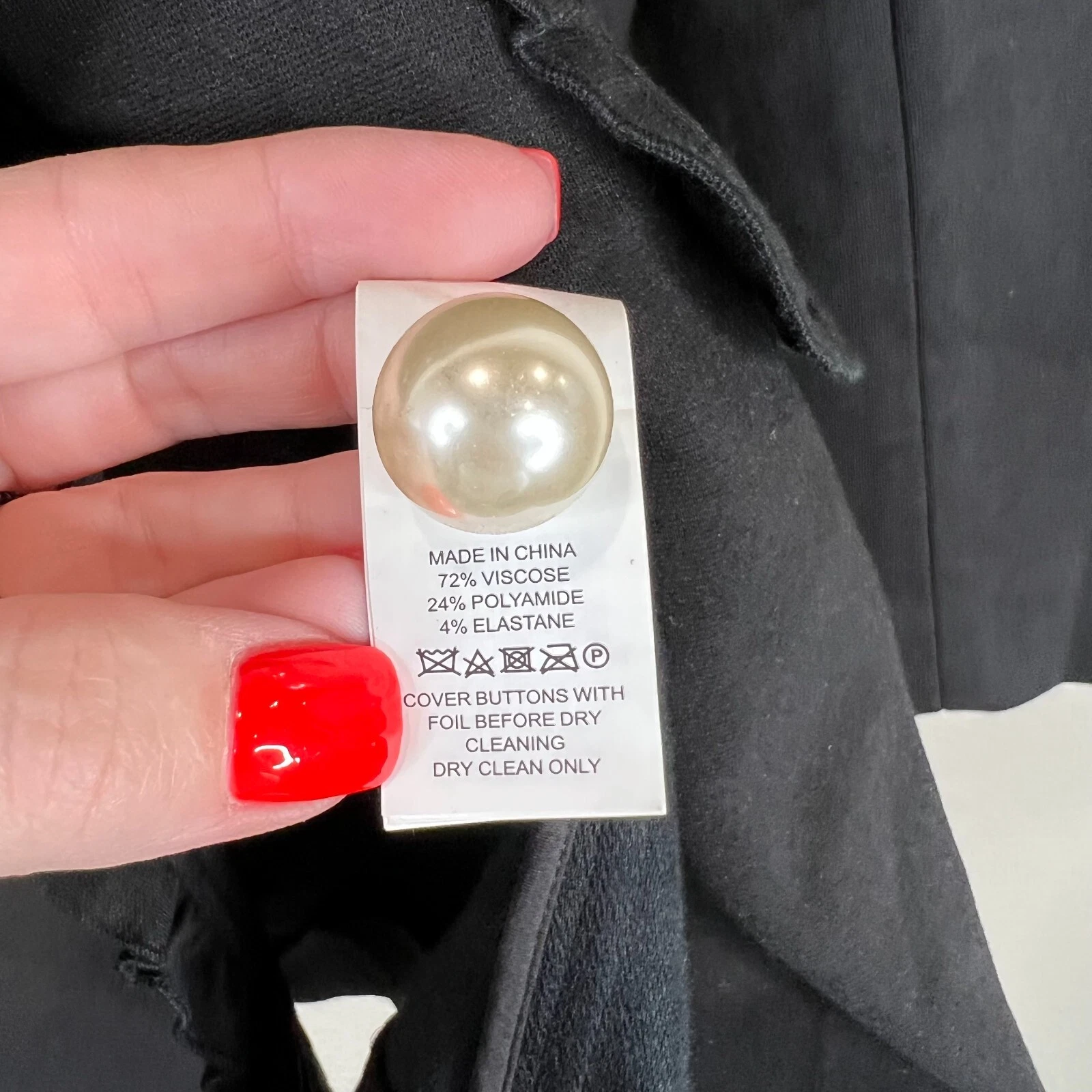 Giacca cappotto donna Kate Spade Broome Street taglia 4 nero volant bottoni perlati ponte