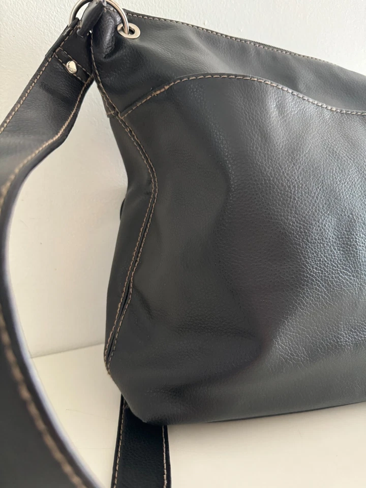 Bolsa de ombro relíquia vintage masculina estilo casual vários bolsos 15x12 preta - Imagem 3 de 4