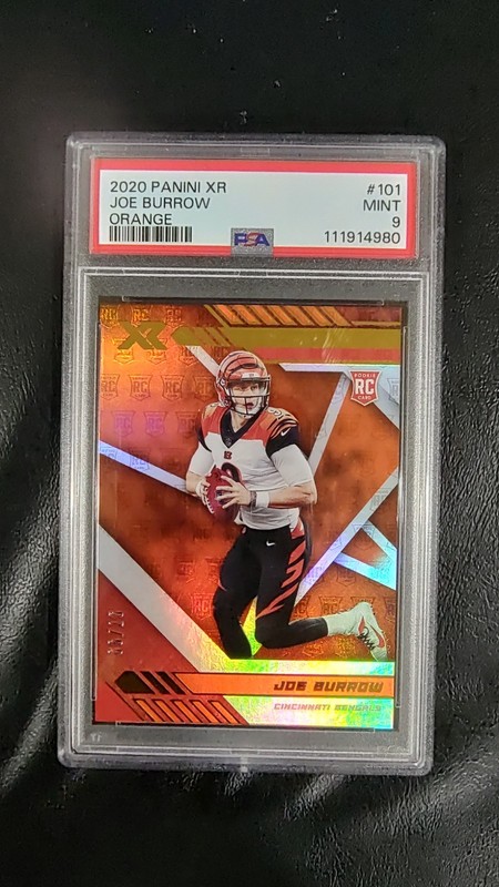 2020 Panini XR Orange /99 #101 Joe Burrow RC PSA 9