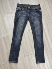 Grace In La Women’s Jeans Size 11 33x31 Bedazzled Jewel Studded Embroidery