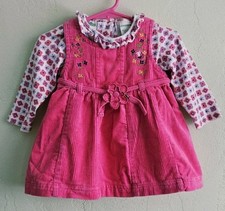 Sesame Street Vtg Baby Girl Corduroy Jumper Dress Shirt 12 Months Elmo Outfit