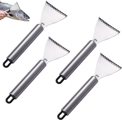 4 Pack Fish Scaler Scale Remover Stainless Steel Rake Teeth Scraping Tool Descal