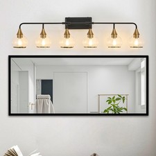 6 Lights 48 Inch Vanity Light LED Sconce Bathroom Mirror Gold Wall Lamp Fixtures