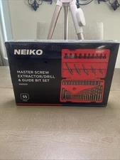 NEIKO 04202A 55 Piece Master Screw Extractor Drill & Guide Bit Set
