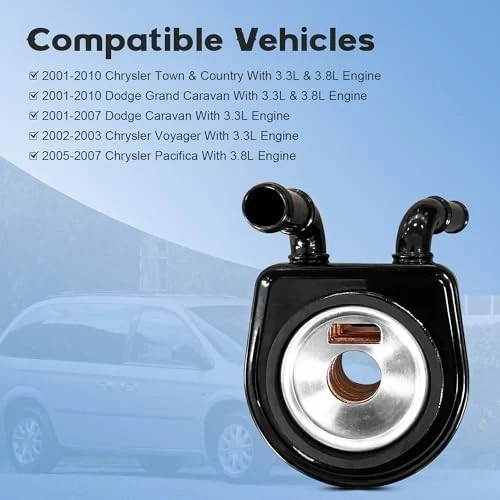 Oil Engine Cooler Compatible with 2001-2010 Chrysler Town&Country 2001-2010 - Image 4 of 4