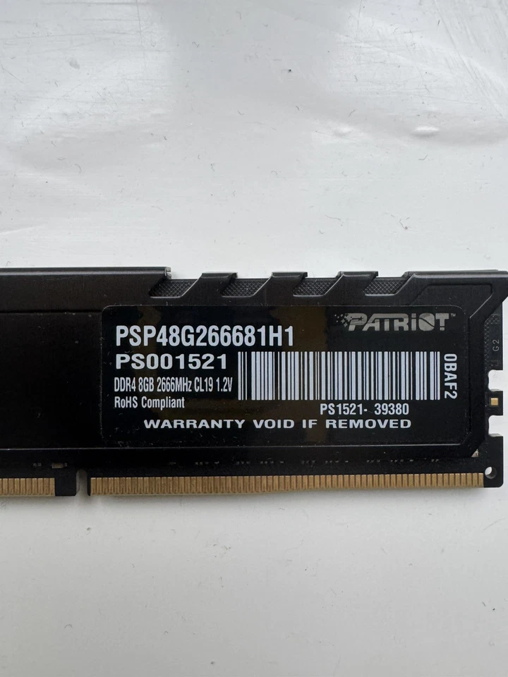 Patriot Signature 8GB DDR4 Memory 2666Mhz CL19 1.2V PSP48G266681H1 PS001521 - Image 3 of 3