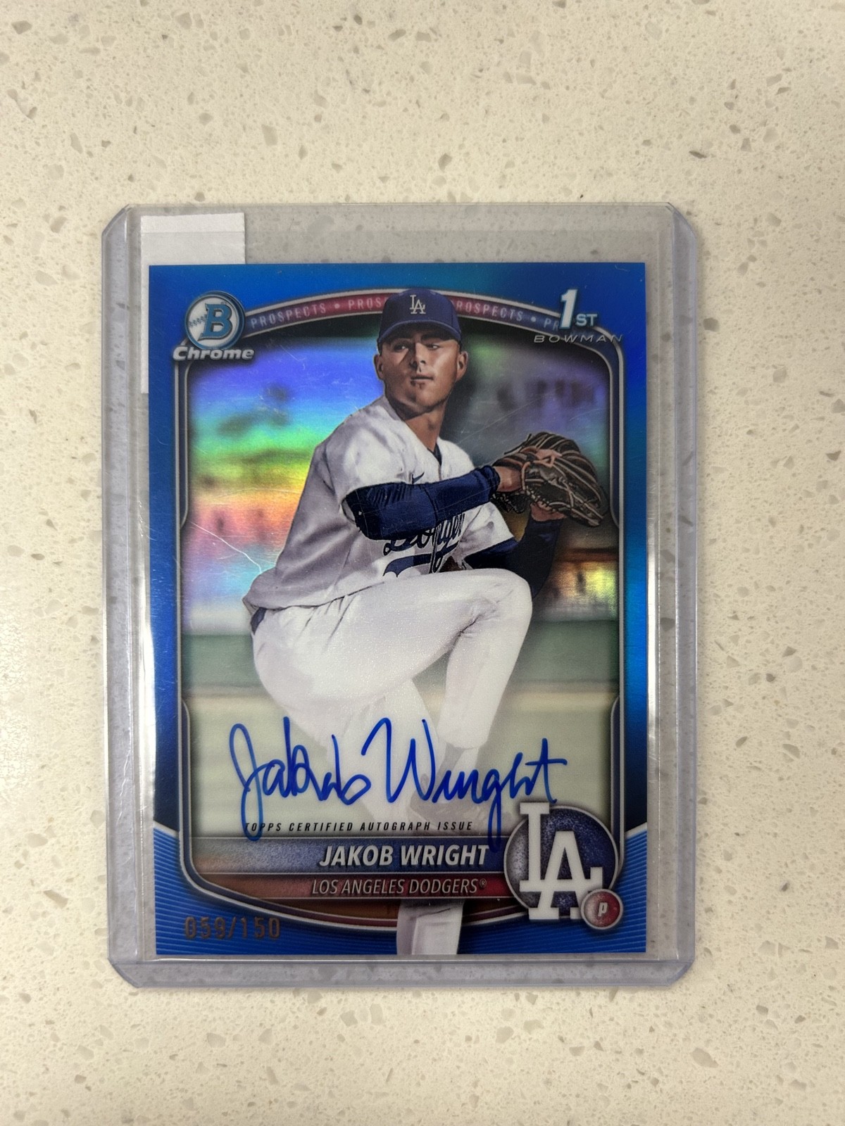 2025 Bowman Chrome - Prospect Autographs Jakob Wright Blue Refractor /150 