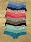 NWT 4 Pair Of Jaclyn Smith Stretchy Lace Boyshort Panties Colors Shown Size M/6